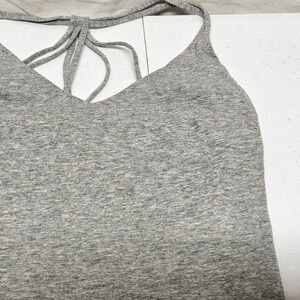 Solemio Bodysuit Womens Small‎ Gray Strappy Back V-Neck Cotton Blend ST1487